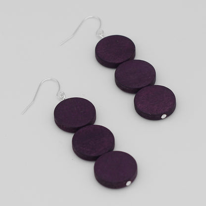 Purple Triple Bead Kira Earring