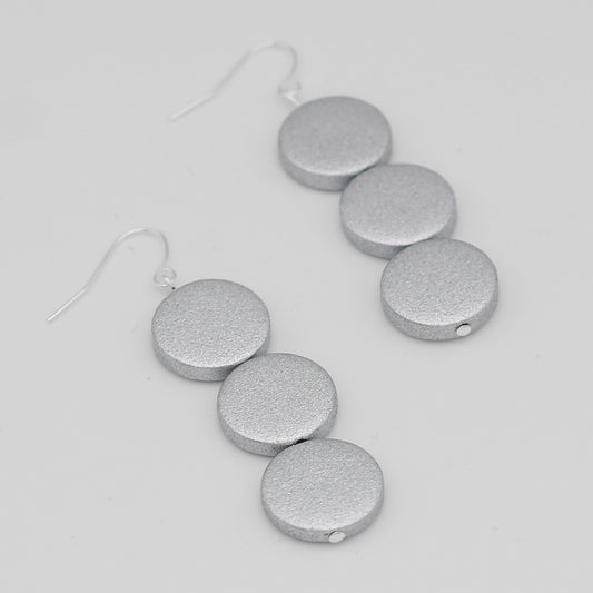 Silver Triple Bead Kira Earring