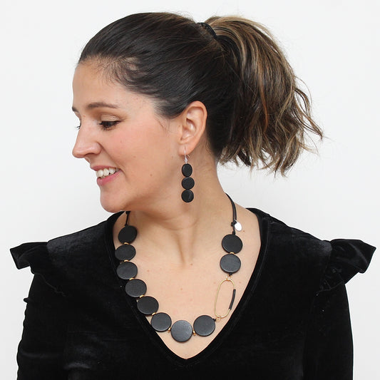 Blue Triple Bead Kira Earring