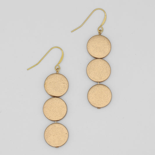 Gold Triple Bead Kira Earring