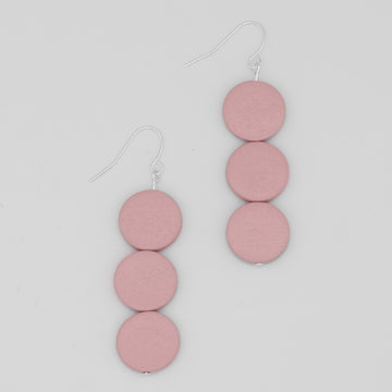 Pink Triple Bead Kira Earring