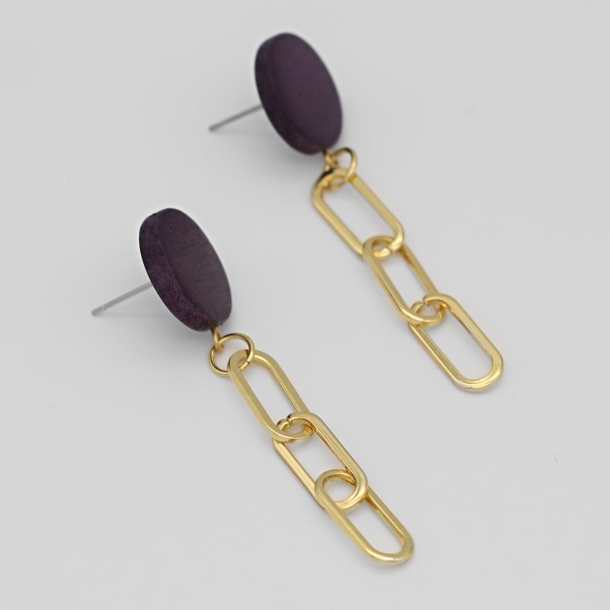 Purple Link Dangle Earring