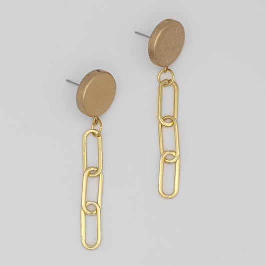 Gold Link Dangle Earring