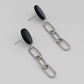 Black Silver Link Dangle Earring
