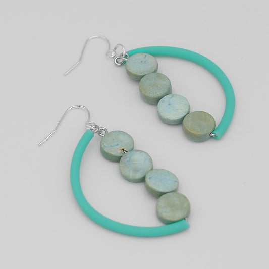 Mint Half Moon Dangle Earring