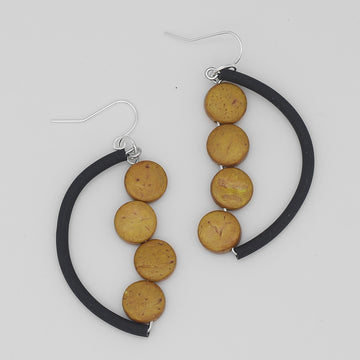 Mustard Half Moon Dangle Earring