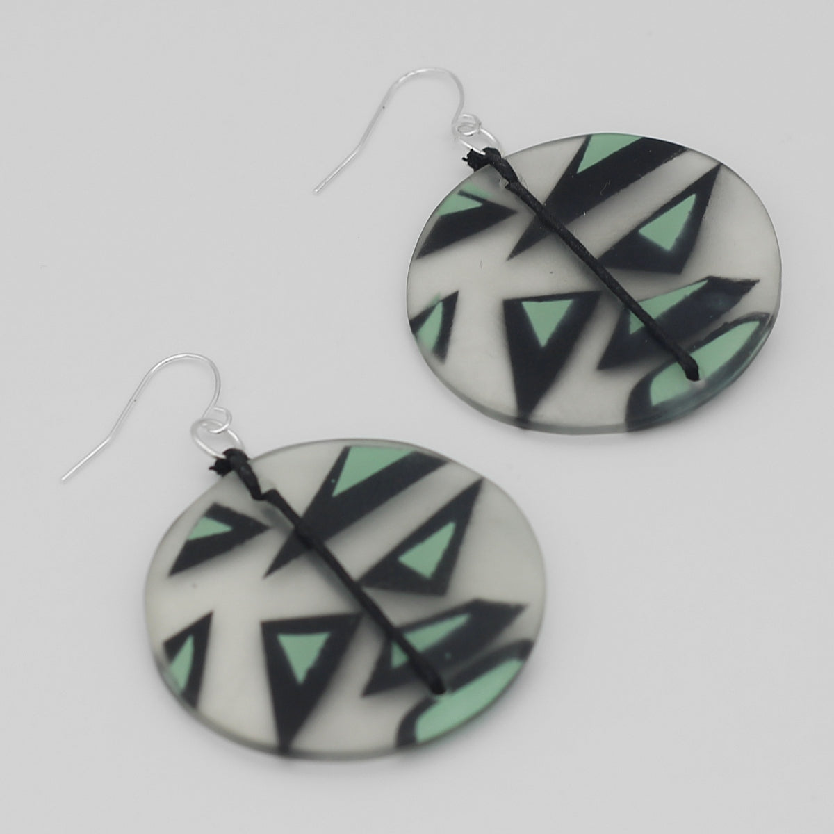 Mint Retro Resin Statement Earrings