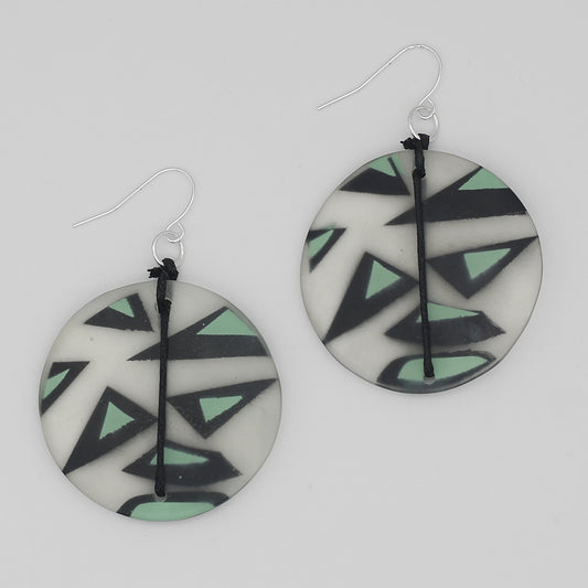 Mint Retro Resin Statement Earrings