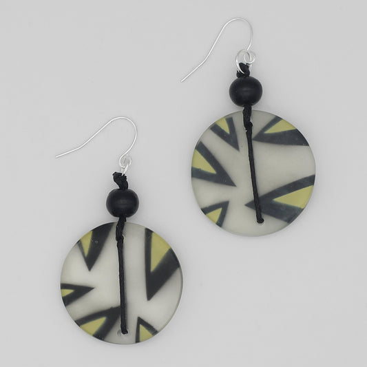 Yellow Retro Resin Statement Earrings