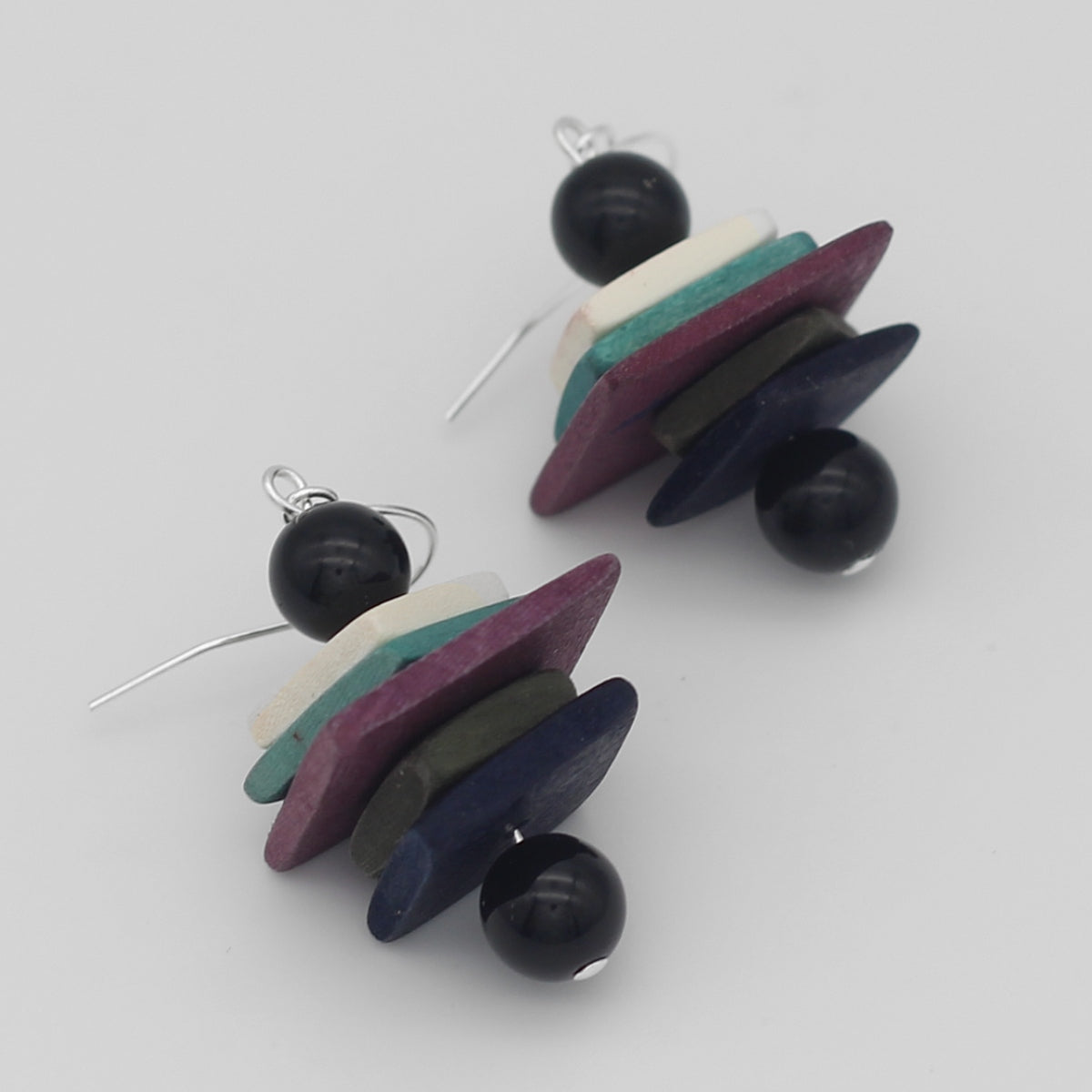 Stacked Multi Color Dangle Earring