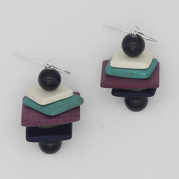 Stacked Multi Color Dangle Earring