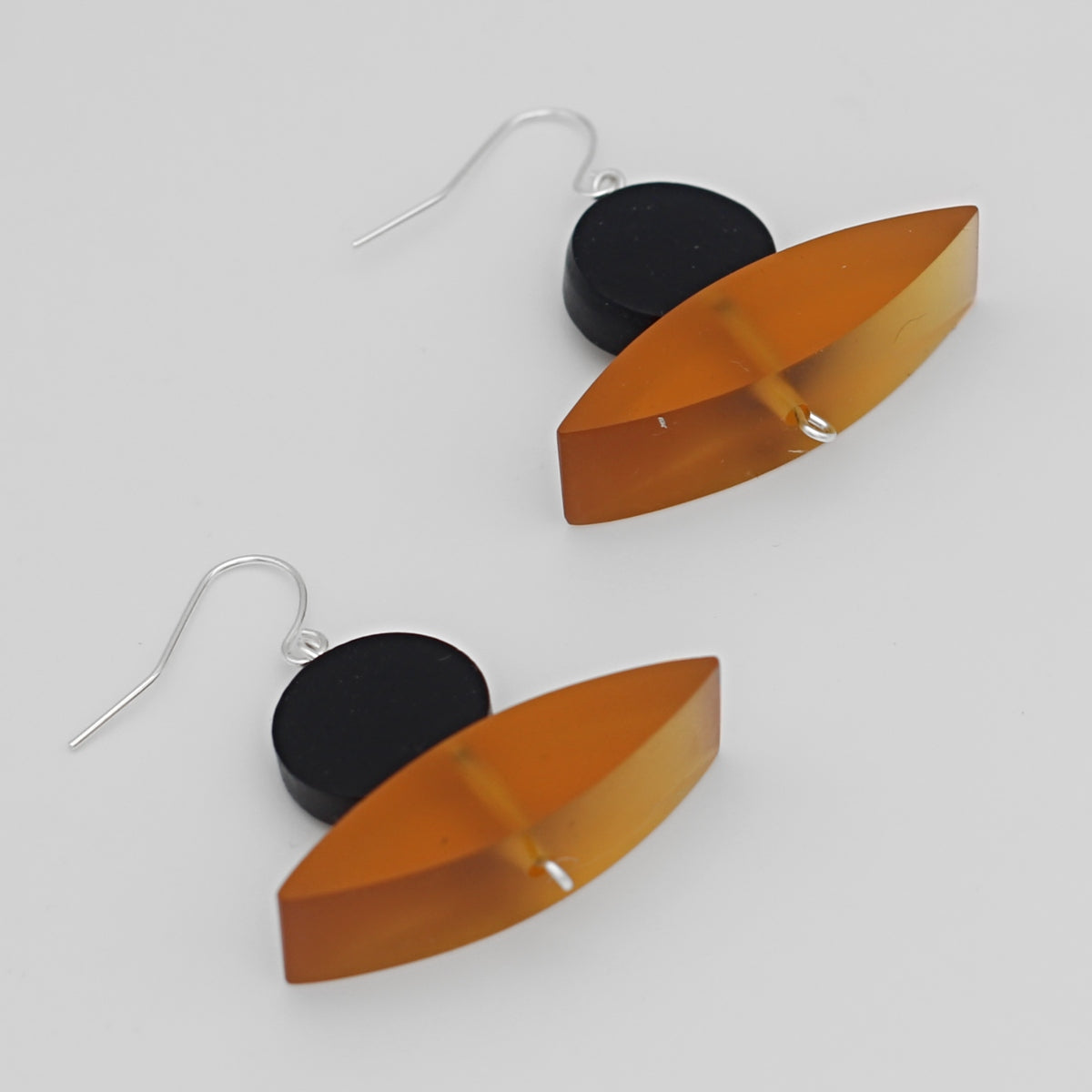 Orange Dimensional Dangle Earrings