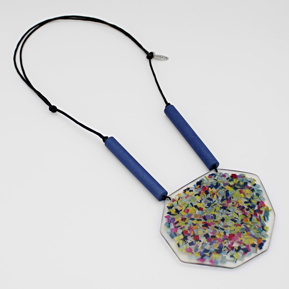 Blue Confetti Pendant Necklace
