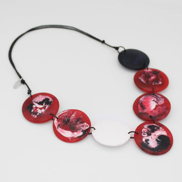 Red Marble Resin Necklace