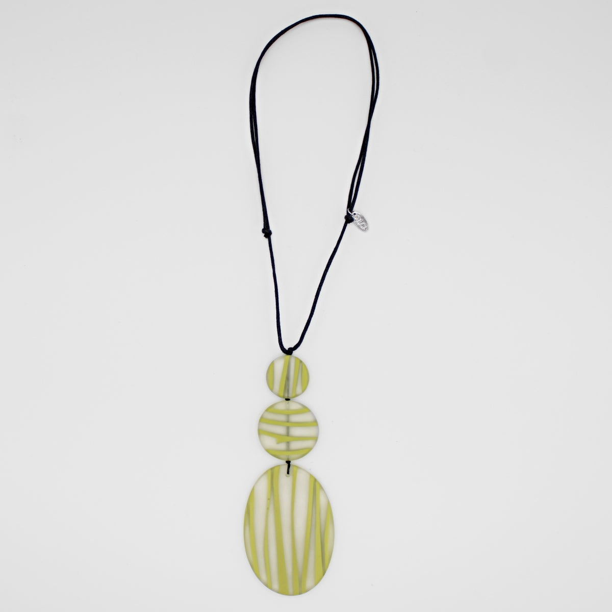 Lime Zebra Pendant Necklace