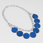 Blue Double Layer Chain Link Necklace