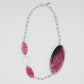 Pink Frosted Resin and Chain Necklace