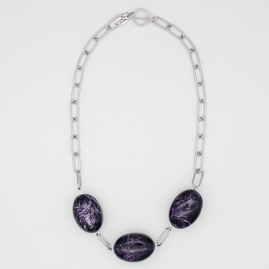 Purple Speckled Chain Necklace