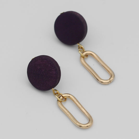 Purple Kolly Gold Link Dangle Earring
