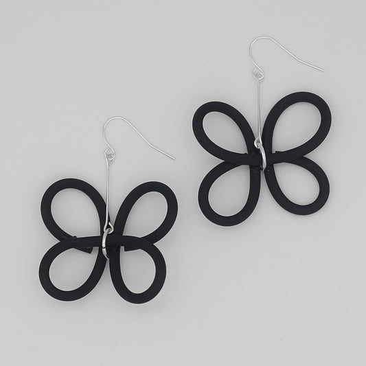 Simplistic Black Butterfly Earrings