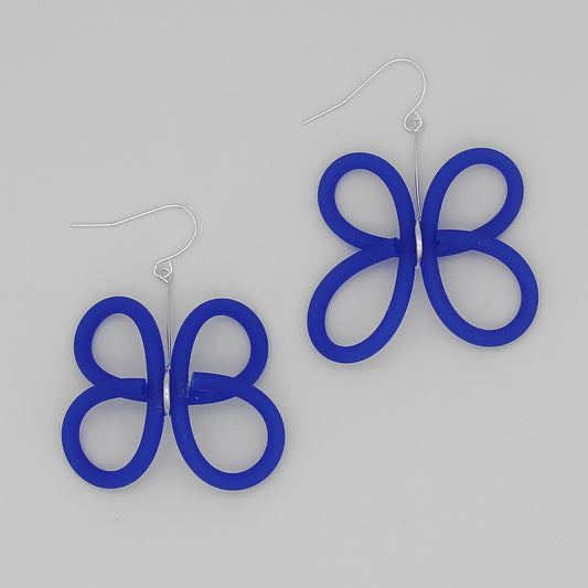 Simplistic Blue Butterfly Earrings