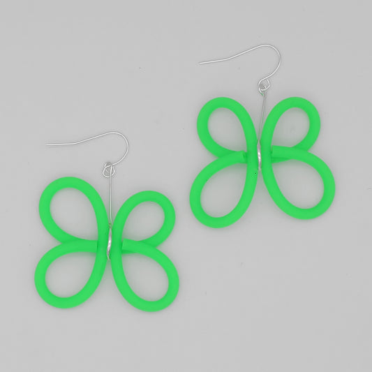 Simplistic Green Butterfly Earrings