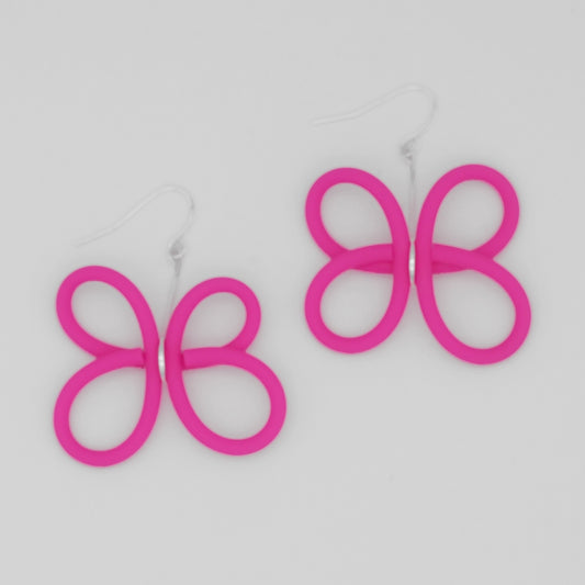 Simplistic Pink Butterfly Earrings