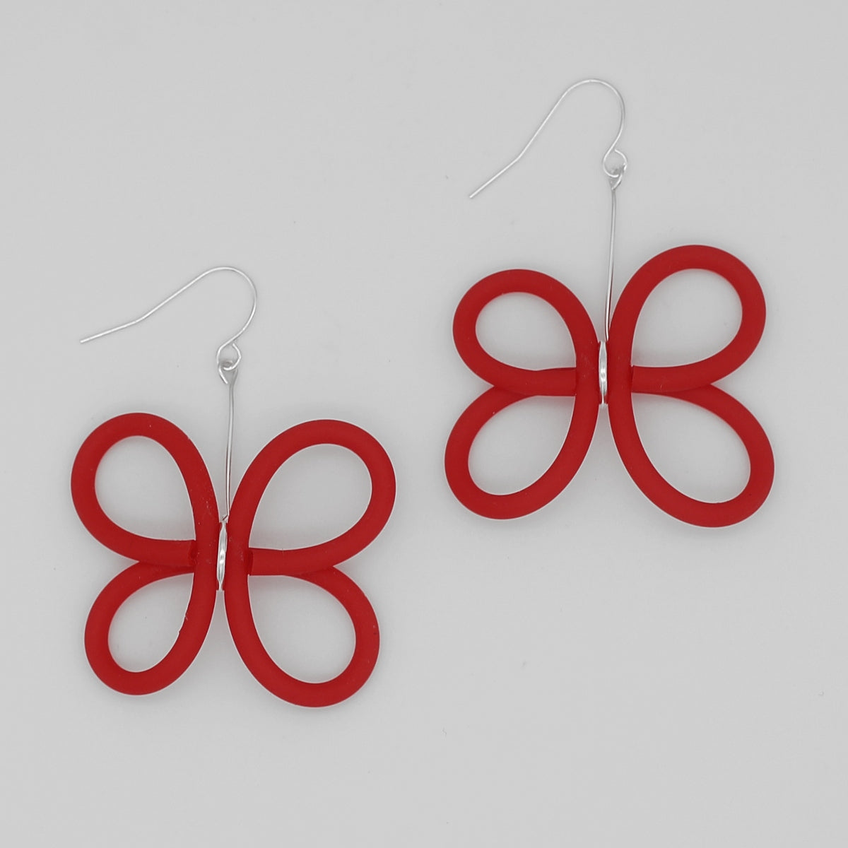 Simplistic Red Butterfly Earrings