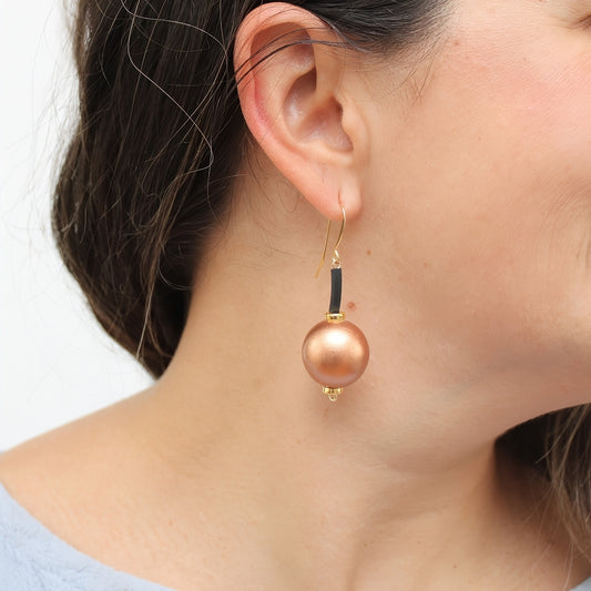 Bronze Ball Drop Earring