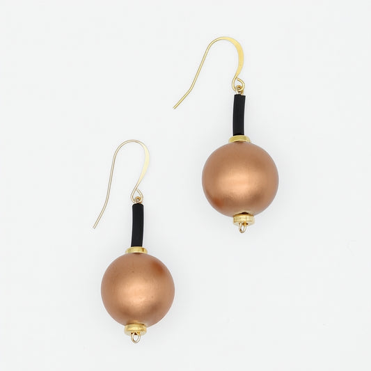 Bronze Ball Drop Earring
