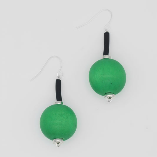 Green Ball Drop Earring