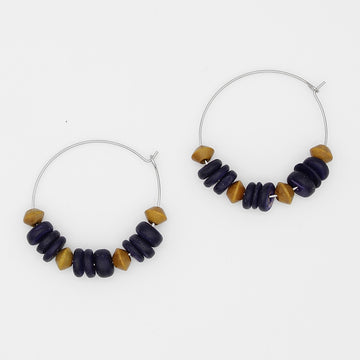 Purple and Yellow Hoop Dangle Earring
