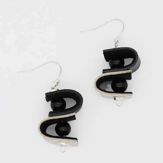 DuoTone Leather Drop Earring