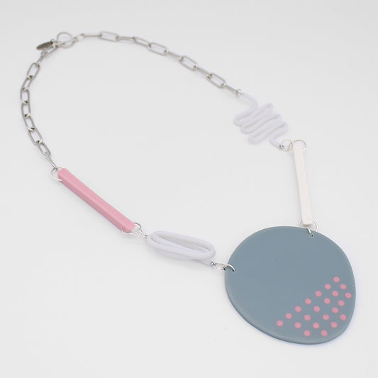 Grey and Pink Arden Statement Necklace