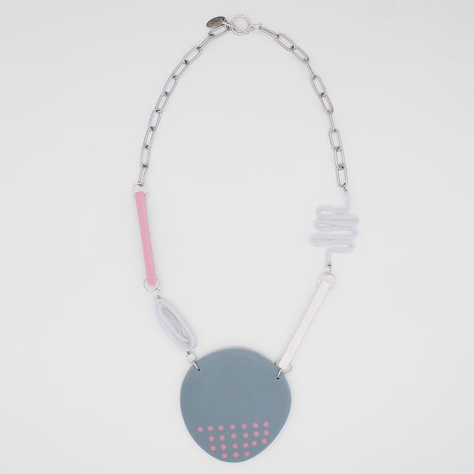 Grey and Pink Arden Statement Necklace