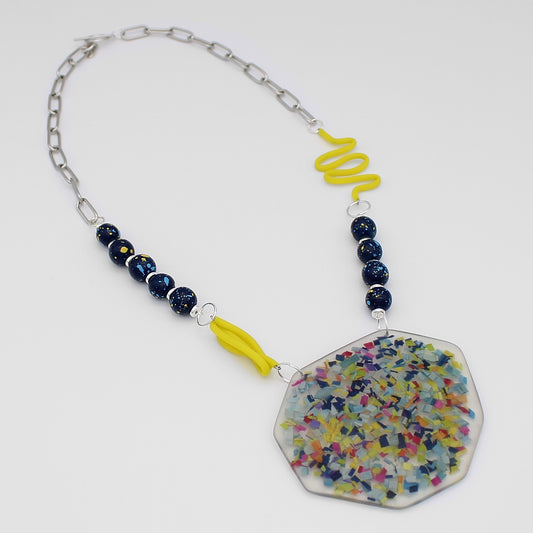 Multi Color Confetti Pendant Necklace