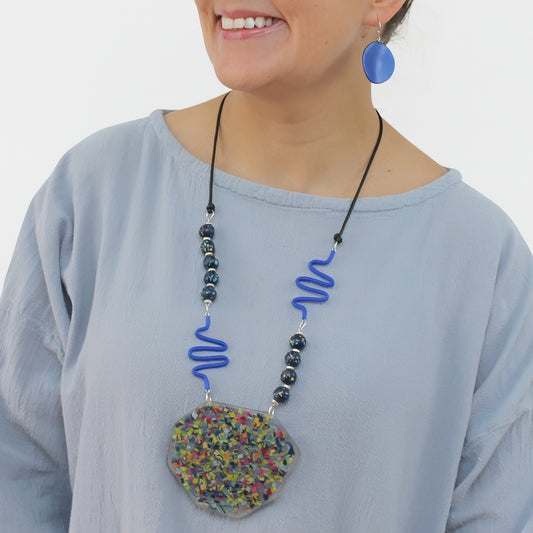 Multi Color Confetti Pendant Necklace