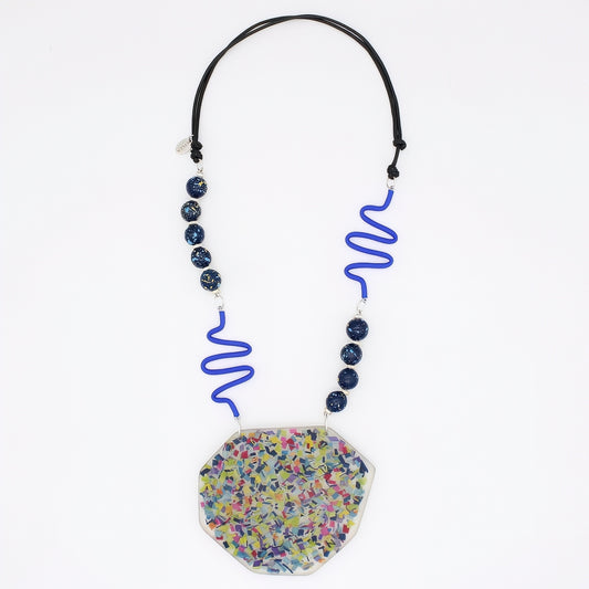 Multi Color Confetti Pendant Necklace