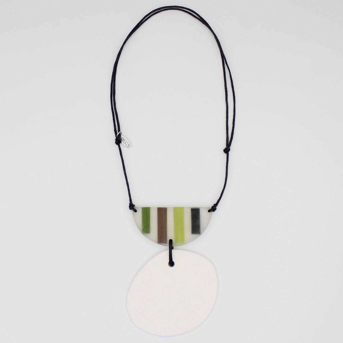 Shades of Green and White Pendant Necklace