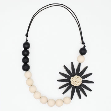 Black Flower Statement Necklace