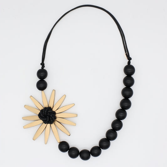 Chunky Gold Flower Statement Necklace - Sylca Designs - Chunky Jewelry 