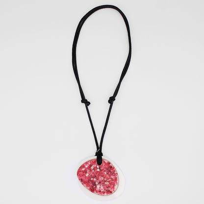 Stacked Red and White Pendant Necklace