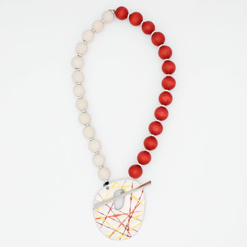 Orange Cosmic Splash Pendant Necklace
