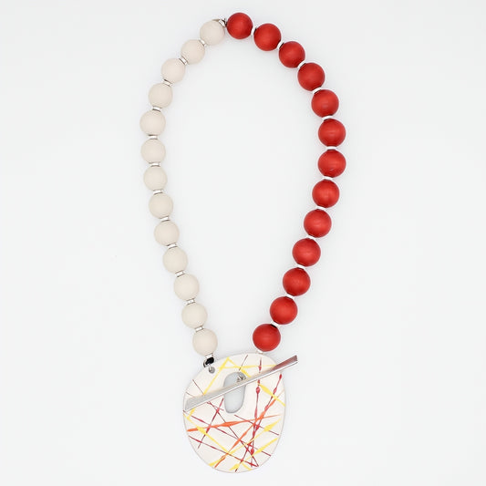 Orange Cosmic Splash Pendant Necklace