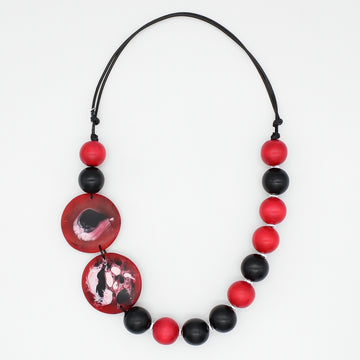 Black Crimson Marble Necklace