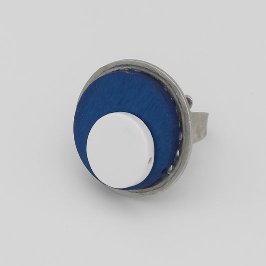 Blue Stacked Luna Ring