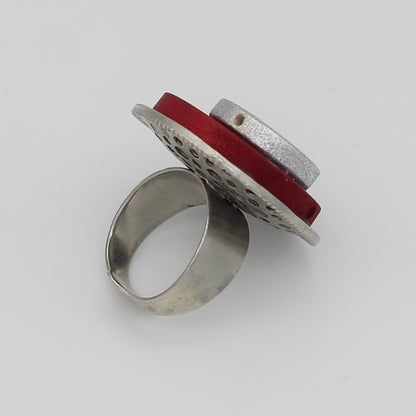 Red Stacked Luna Ring