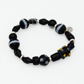 Black Glass Bead Bracelet