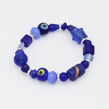 Dark Blue Glass Bead Bracelet