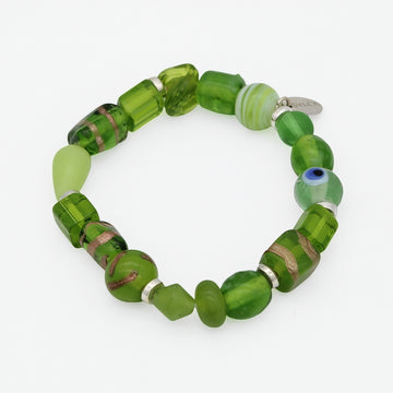 Green Glass Bead Bracelet